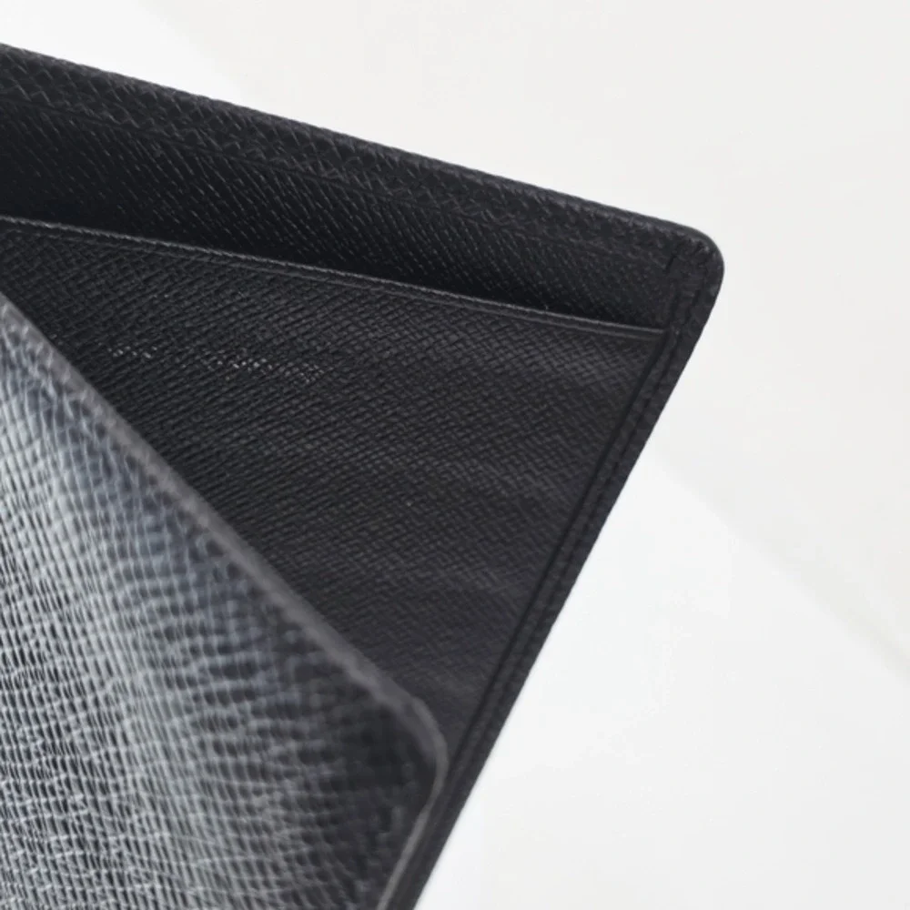 Louis Vuitton Taiga Brazza Wallet Long Portefeuille Bifold Charcoal Gray Leather